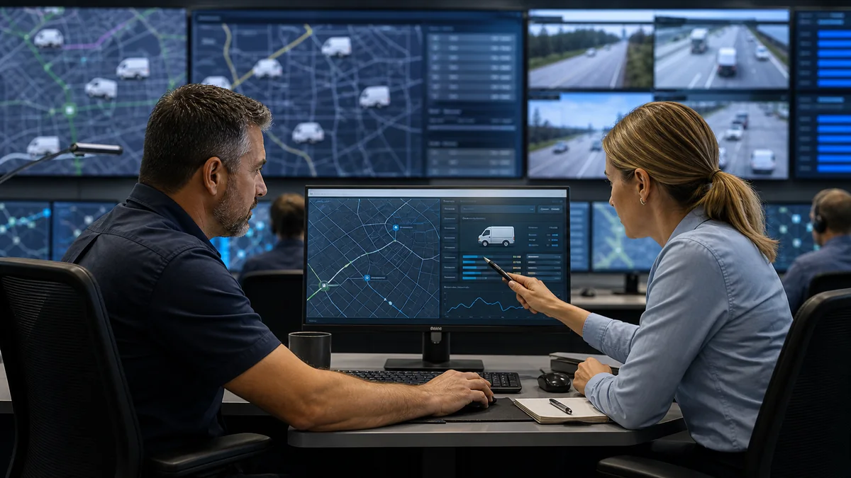 Диспетчеры работают в центре управления транспортом